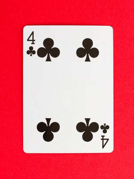 Стара гральна картка (чотири ) — стокове фото