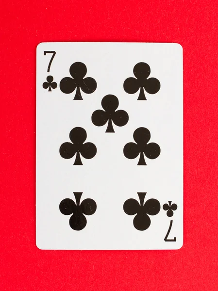 Old playing card (seven) — Stock Photo, Image