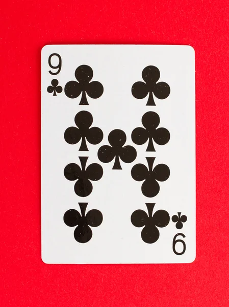 Старая игральная карта (девять ) — стоковое фото