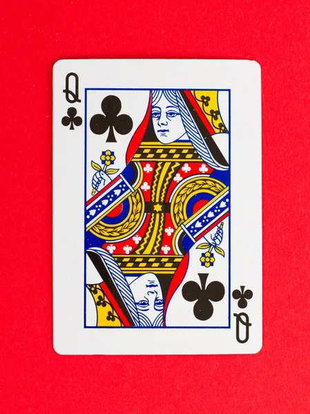 Vieille carte à jouer (reine ) — Photo