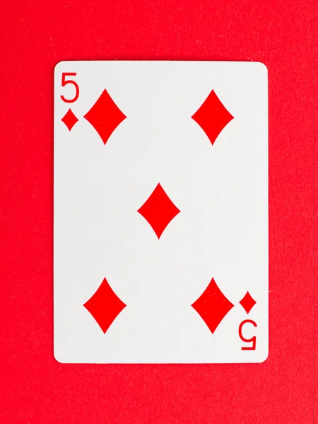 Стара гральна картка ( п'ять ) — стокове фото