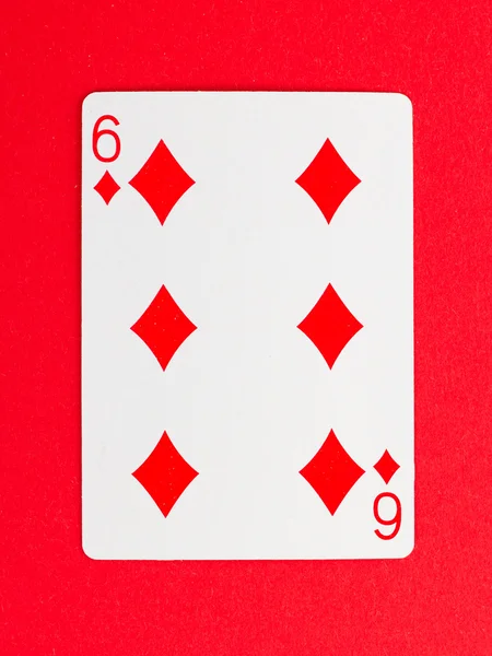 Vecchia carta da gioco (sei ) — Foto Stock