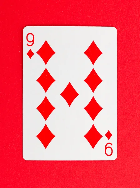 Alte Spielkarte (neun) — Stockfoto