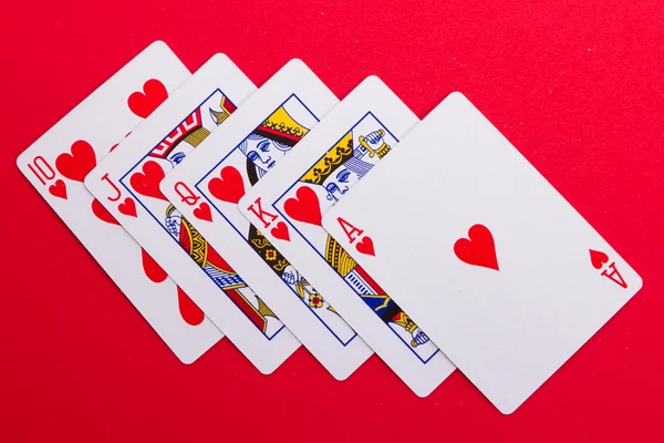 Cartas para o poker na mesa — Fotografia de Stock