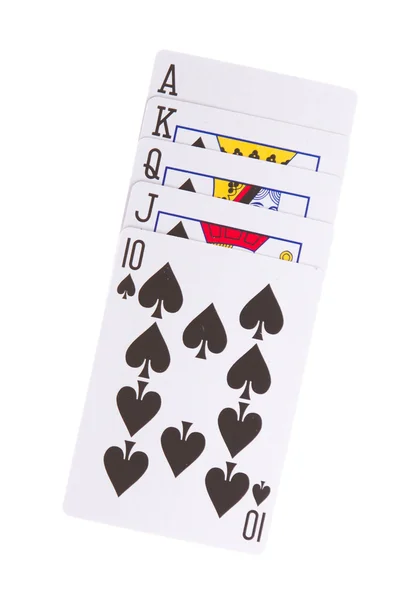 Old playing cards (royal flush) — Stock Photo, Image