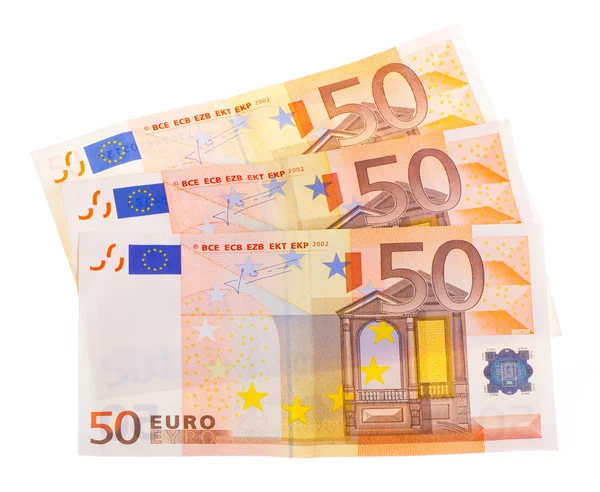 Unos billetes de 50 euros aislados —  Fotos de Stock