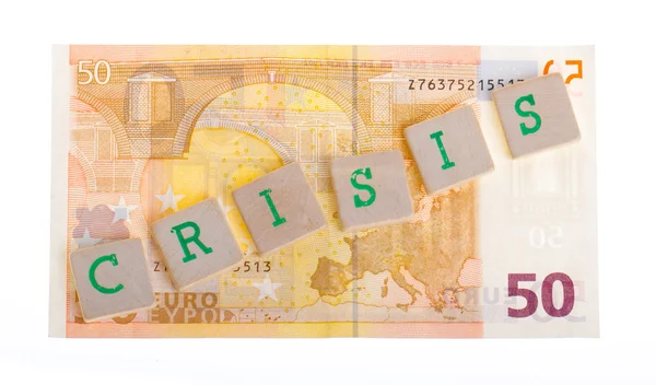 Dopis na bloky na 50 euro bankovek — Stock fotografie
