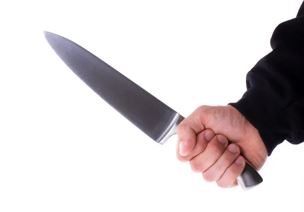 Männchen mit scharfem Messer in der Hand — Stockfoto