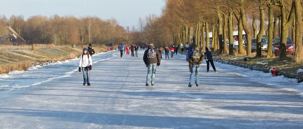 Iceskating l'Elfstedentocht — Foto Stock