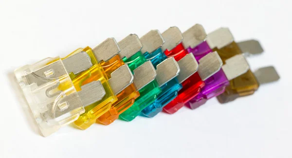 A row of car fuses — Stock Photo, Image