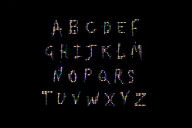 yakın bilgisayar ekranında alfabesiyle