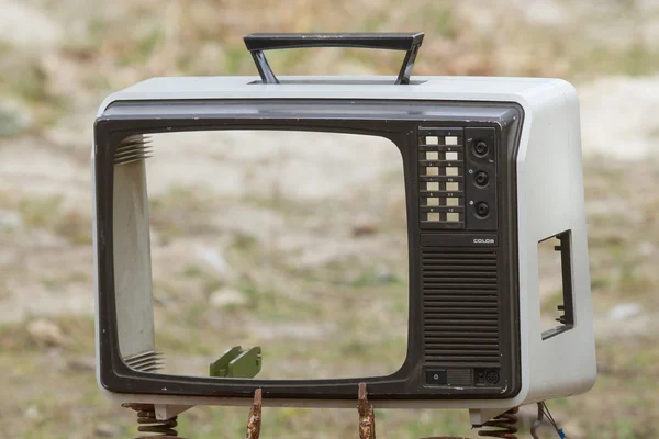 stock image Grungy old TV set without a screen