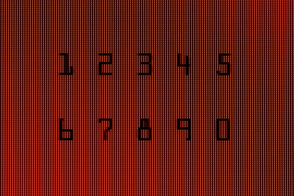 Αριθμούς σε μεγέθυνση στην οθόνη του υπολογιστή — Φωτογραφία Αρχείου