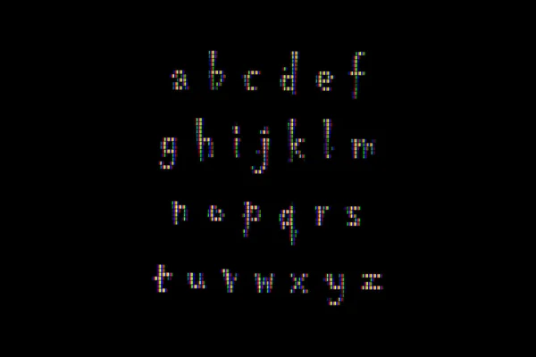 Alfabet z bliska na ekranie komputera — Zdjęcie stockowe