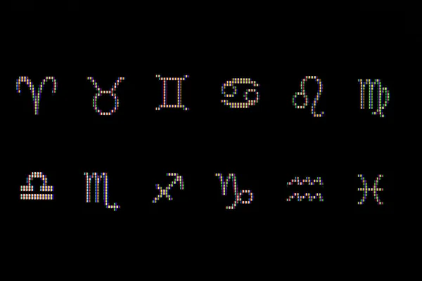 Symbole konstelacji z bliska na ekranie komputera — Zdjęcie stockowe