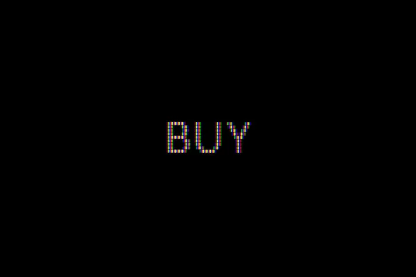 Vásárolni (pixel) közelről a számítógép képernyőjén — Stock Fotó