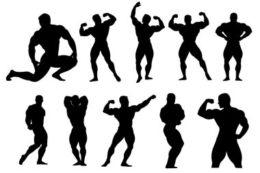 Fitnes silhouettes clipart