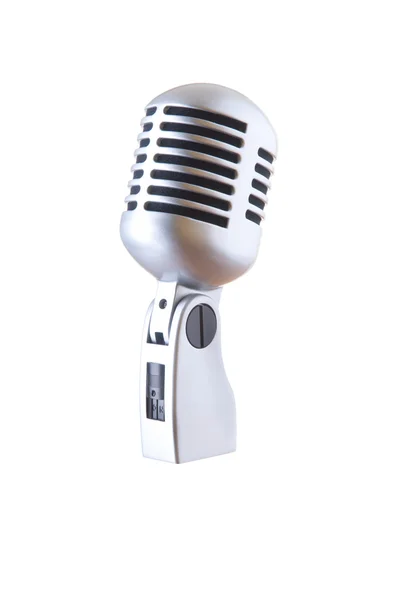 Stříbrný retro mikrofon — Stock fotografie