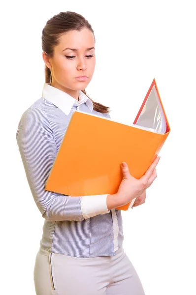 Businesswoman with folder Royalty Free Stock Photos