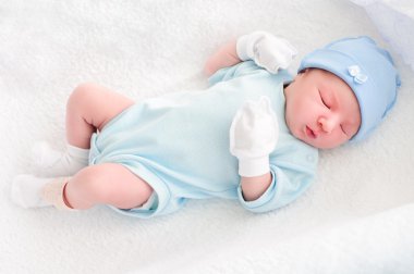 Newborn baby boy clipart