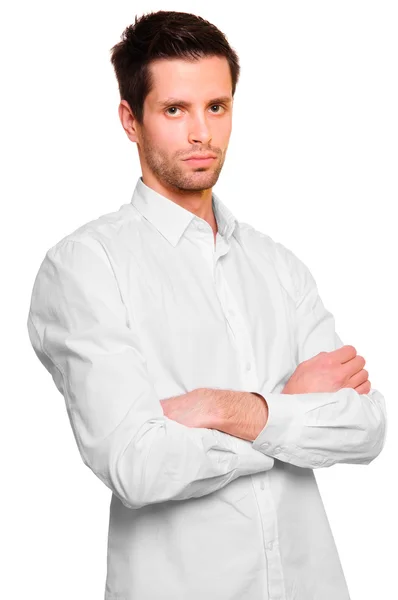 Zakenman in een wit overhemd — Stockfoto