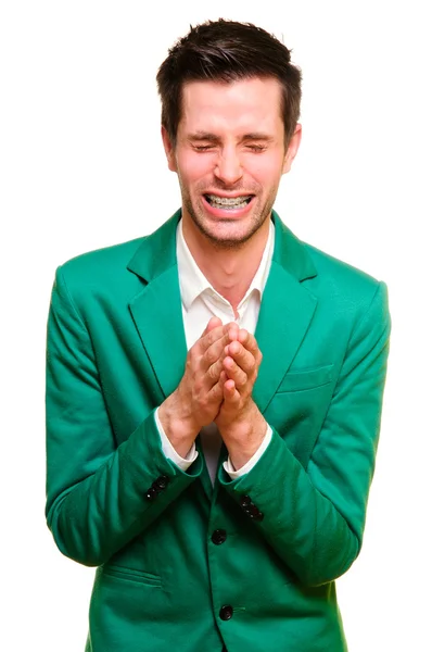 Positive emotional young man — Stock Photo, Image
