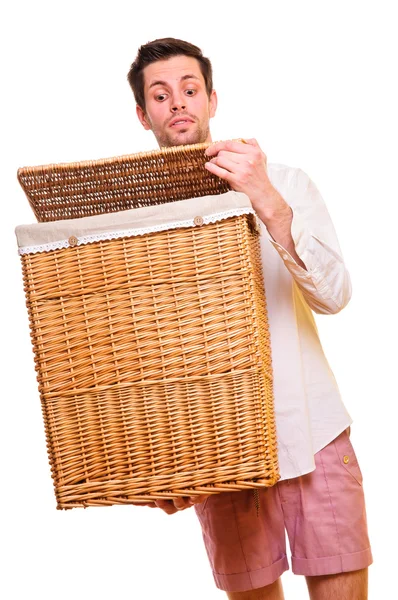 Man looking into flasket — Stock Photo, Image