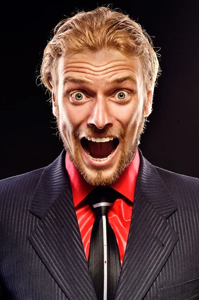 stock image Portrait of young man shouting