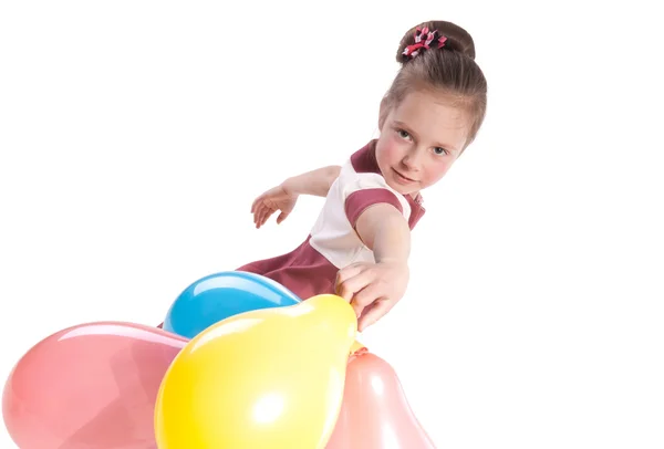 Dívka a balónky — Stock fotografie