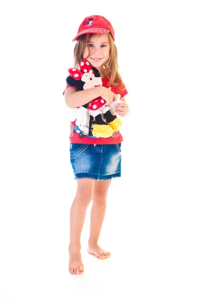 Dívka s hračkou — Stock fotografie