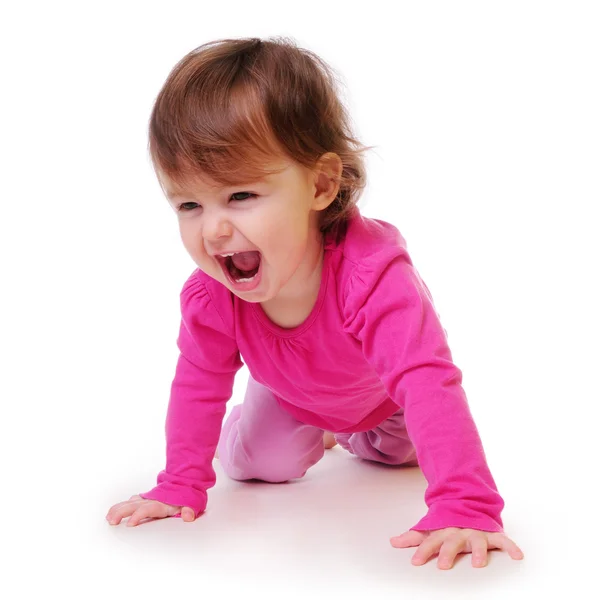 Criança aprende a rastejar — Fotografia de Stock