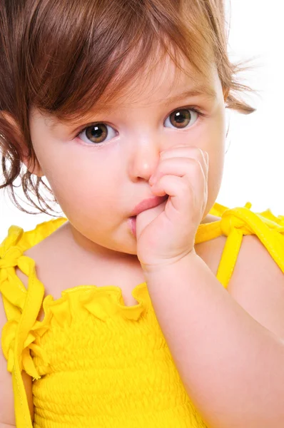 Thoughtful little girl — Stock Photo, Image