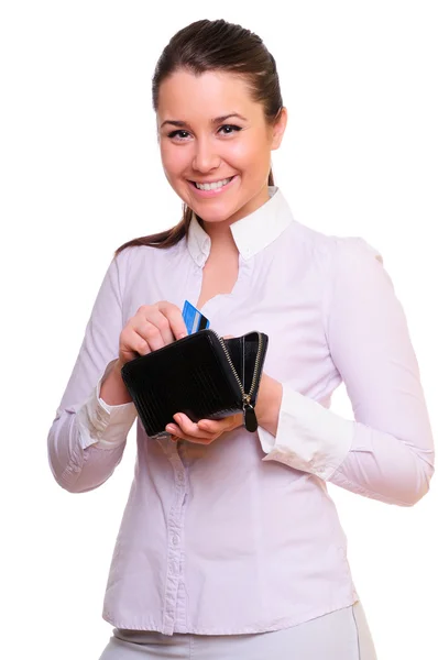 Hitelkártyával rendelkező nő — Stock Fotó