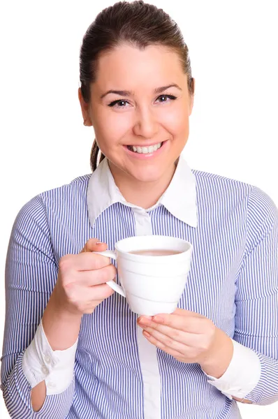 お茶のカップを持つ少女 — ストック写真