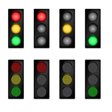Traffic light set clipart