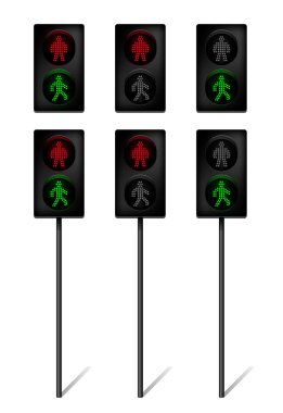 LED Traffic light for pedestrians clipart