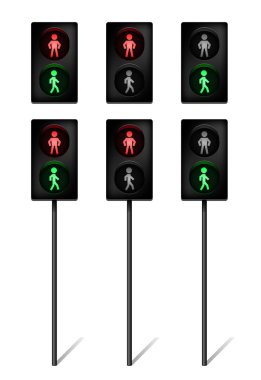 Traffic light for pedestrians clipart