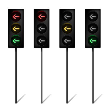 Traffic lights with left turn arrow clipart