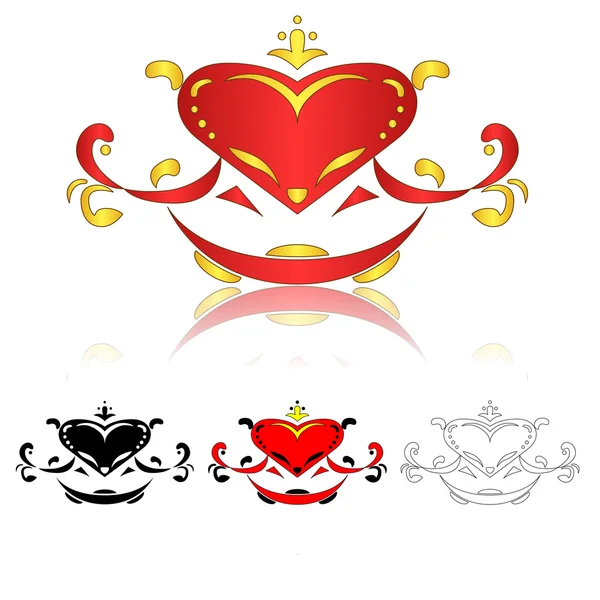 Kırmızı kalp deseni