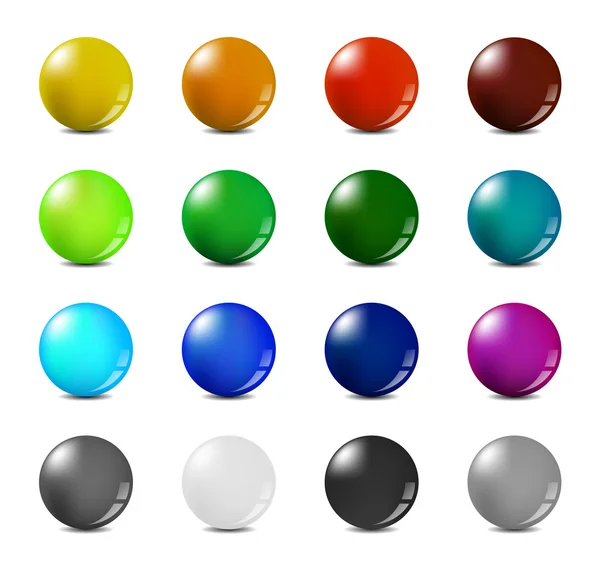 Juego de bolas de color — Vector de stock