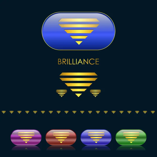 Guld diamant emblem — Stock vektor