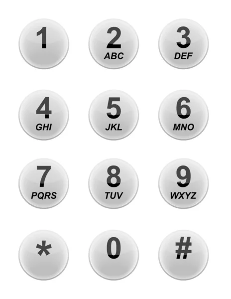 Beyaz telefon klavye yuvarlak düğmelerle