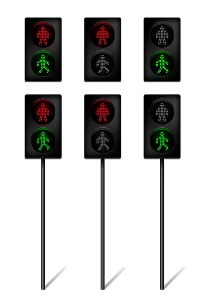 LED traffic-light voor voetgangers — Stockvector