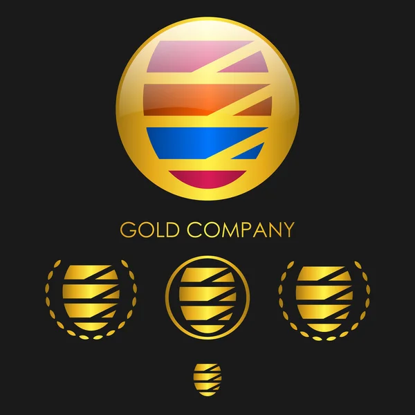 Emblema sfera d'oro — Vettoriale Stock