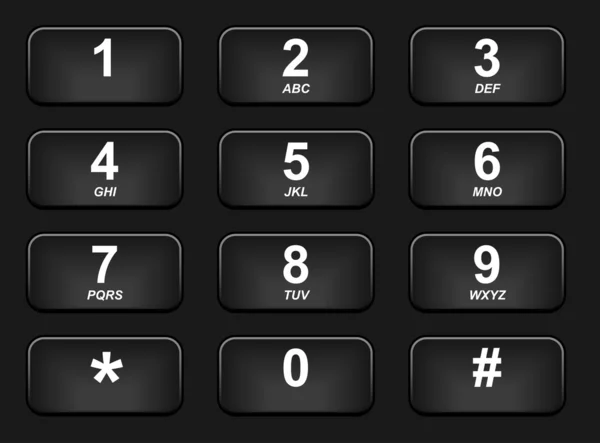 Svart telefon tangentbord — Stock vektor