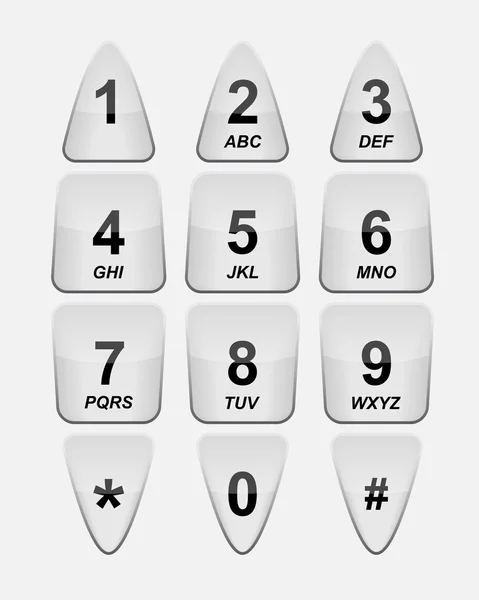 Vit telefon tangentbord — Stock vektor