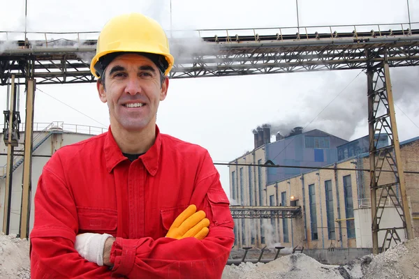 Trabajador Industrial en Central Eléctrica — Foto de Stock