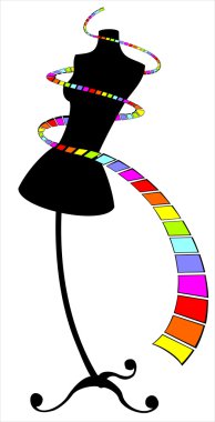 Dummy with colored centimetric tape clipart