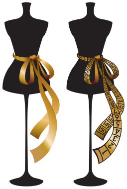 Black dummy with gold centimetric tape clipart