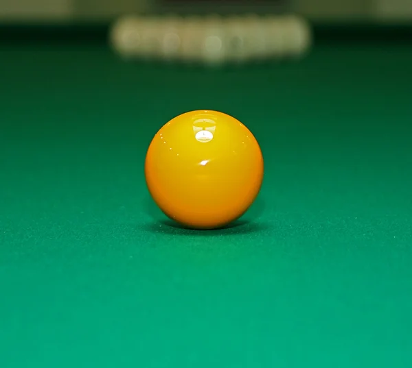 Pool table set up for a game — Stock Photo, Image